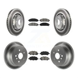 Front Rear Coated Disc Brake Rotors And Semi-Metallic Pads Kit For 2009-2016 Toyota Venza KGS-101038