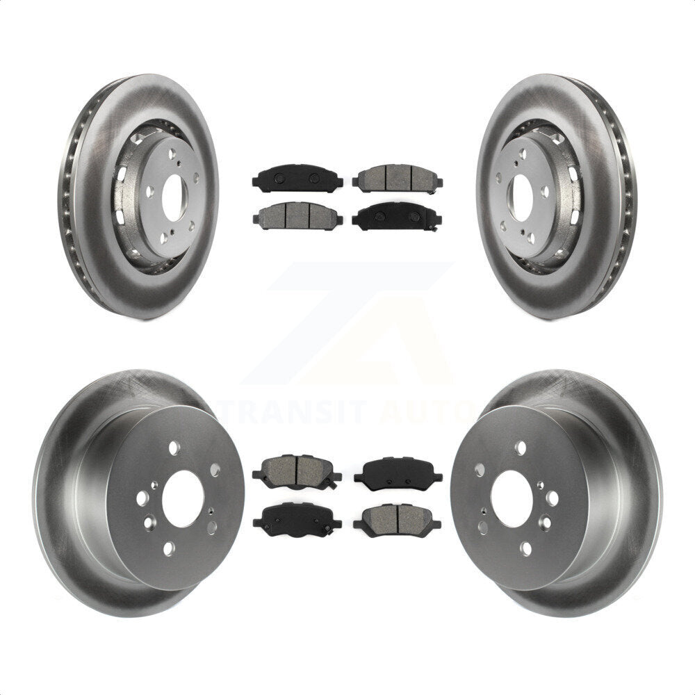 Front Rear Coated Disc Brake Rotors And Semi-Metallic Pads Kit For 2009-2016 Toyota Venza KGS-101038 by Transit Auto