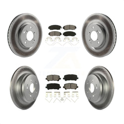 Front Rear Coated Disc Brake Rotors And Semi-Metallic Pads Kit For 2011-2014 Honda Odyssey KGS-101039