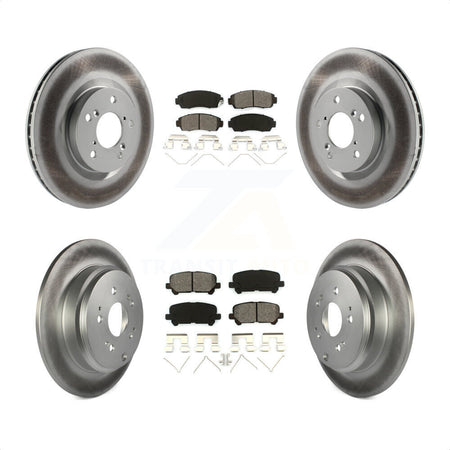 Front Rear Coated Disc Brake Rotors And Semi-Metallic Pads Kit For 2011-2014 Honda Odyssey KGS-101039 by Transit Auto