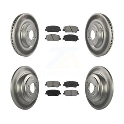 Front Rear Coated Disc Brake Rotors And Semi-Metallic Pads Kit For Hyundai Genesis Coupe KGS-101048