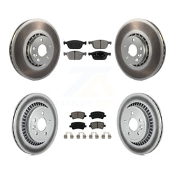 Front Rear Coated Disc Brake Rotors And Semi-Metallic Pads Kit For 2010-2015 Volvo XC60 KGS-101049