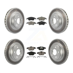 Front Rear Coated Disc Brake Rotors And Semi-Metallic Pads Kit For Mercedes-Benz E350 C300 C350 KGS-101061