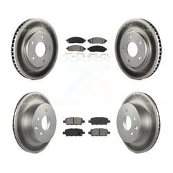 Front Rear Coated Disc Brake Rotors And Semi-Metallic Pads Kit For Nissan LEAF KGS-101068