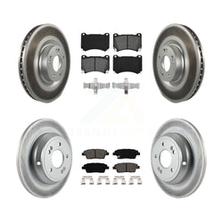 Front Rear Coated Disc Brake Rotors And Semi-Metallic Pads Kit For 2012-2014 Hyundai Genesis 5.0L KGS-101069