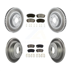 Front Rear Coated Disc Brake Rotors And Semi-Metallic Pads Kit For Hyundai Tucson Kia Cadenza KGS-101073