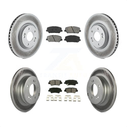 Front Rear Coated Disc Brake Rotors And Semi-Metallic Pads Kit For Kia Optima 2.0L KGS-101076