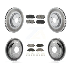 Front Rear Coated Disc Brake Rotors And Semi-Metallic Pads Kit For 2013-2015 Kia Optima 2.0L With Electric Parking KGS-101077