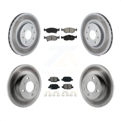 Front Rear Coated Disc Brake Rotors And Semi-Metallic Pads Kit For Fiat 500 KGS-101083