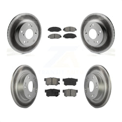 Front Rear Coated Disc Brake Rotors And Semi-Metallic Pads Kit For Honda Civic KGS-101084