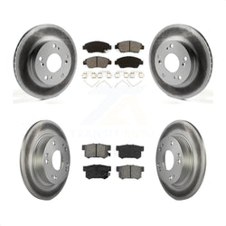 Front Rear Coated Disc Brake Rotors And Semi-Metallic Pads Kit For 2013-2015 Acura ILX 1.5L KGS-101085