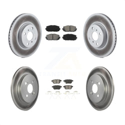 Front Rear Coated Disc Brake Rotors And Semi-Metallic Pads Kit For Toyota Yaris KGS-101087