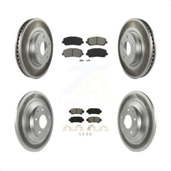 Front Rear Coated Disc Brake Rotors And Semi-Metallic Pads Kit For Mazda CX-5 KGS-101091