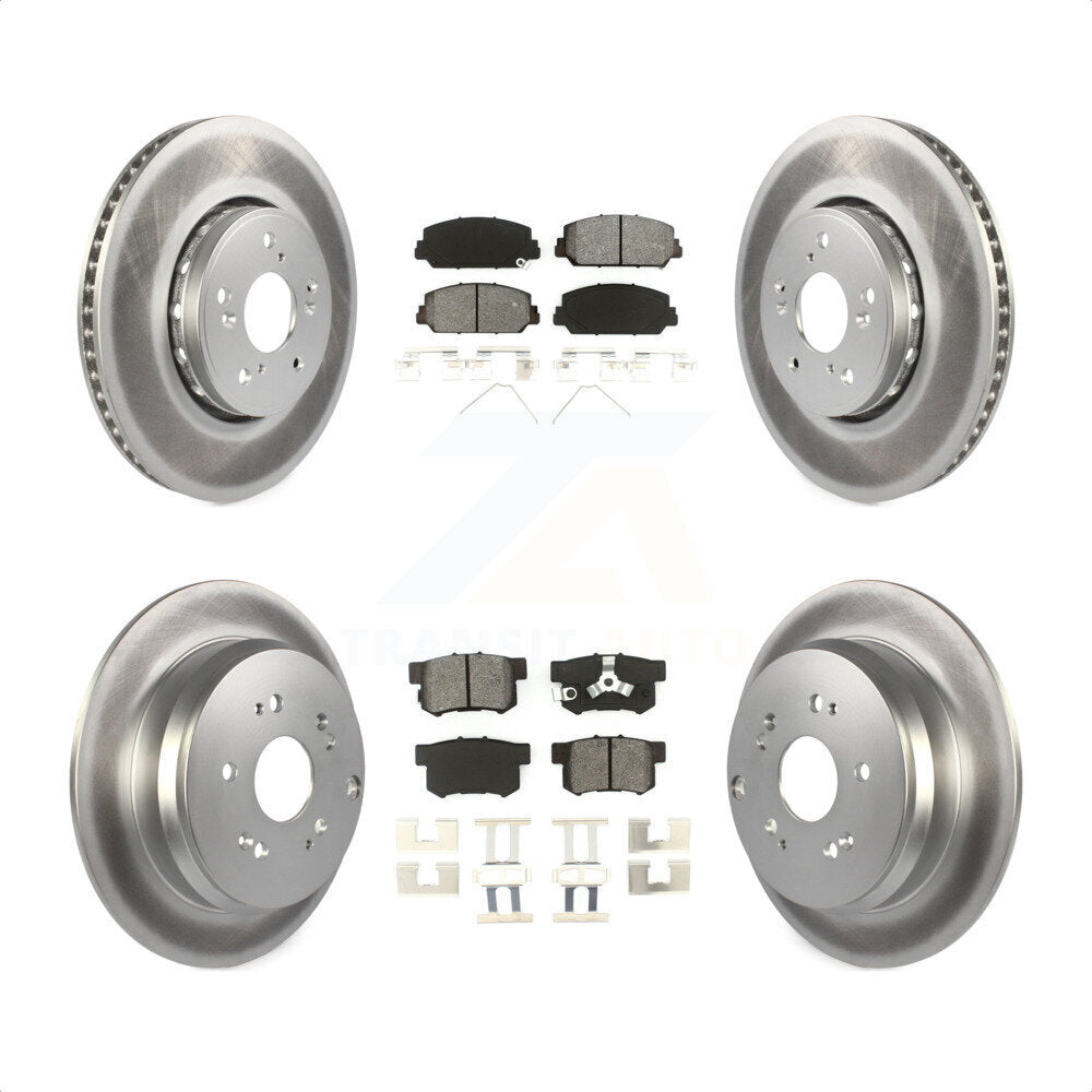 Front Rear Coated Disc Brake Rotors And Semi-Metallic Pads Kit For 2013-2018 Acura RDX KGS-101093 by Transit Auto