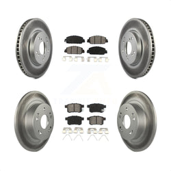 Front Rear Coated Disc Brake Rotors And Semi-Metallic Pads Kit For Honda Accord KGS-101095