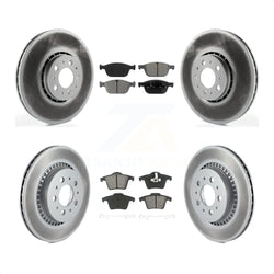 Front Rear Coated Disc Brake Rotors And Semi-Metallic Pads Kit For 2003-2014 Volvo XC90 With 328mm Diameter Rotor KGS-101099