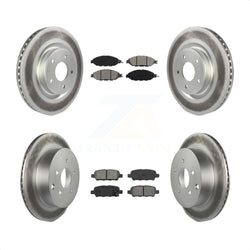 Front Rear Coated Disc Brake Rotors And Semi-Metallic Pads Kit For Nissan Pathfinder Murano INFINITI QX60 JX35 KGS-101102