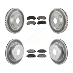 Front Rear Coated Disc Brake Rotors And Semi-Metallic Pads Kit For 2016-2017 INFINITI QX50 KGS-101104