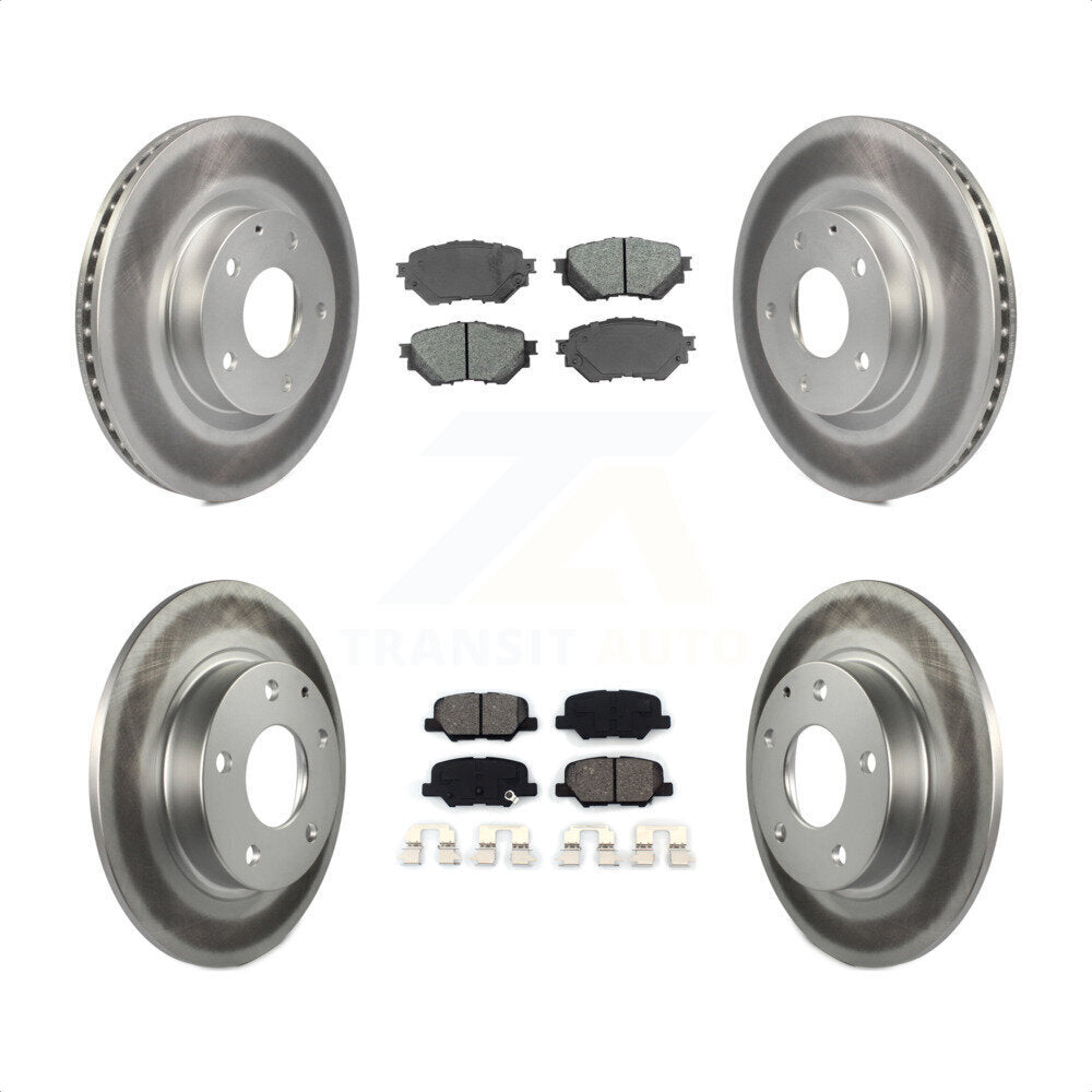 Front Rear Coated Disc Brake Rotors And Semi-Metallic Pads Kit For Mazda 3 Sport 2.5L KGS-101108 by Transit Auto