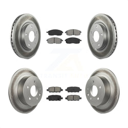 Front Rear Coated Disc Brake Rotors And Semi-Metallic Pads Kit For Nissan Sentra KGS-101109