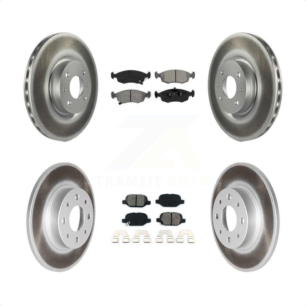 Front Rear Coated Disc Brake Rotors And Semi-Metallic Pads Kit For Fiat 500 KGS-101113 by Transit Auto