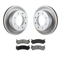 Rear Coated Disc Brake Rotors And Semi-Metallic Pads Kit For Chevrolet Silverado 2500 HD GMC Sierra Hummer H2 1500 Suburban Yukon XL Avalanche Classic KGS-101129