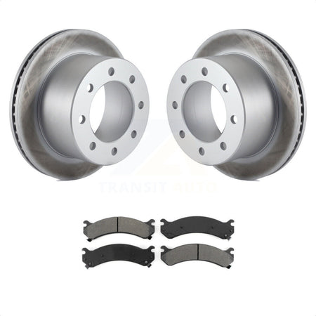 Rear Coated Disc Brake Rotors And Semi-Metallic Pads Kit For Chevrolet Silverado 3500 HD GMC Sierra Classic KGS-101135 by Transit Auto