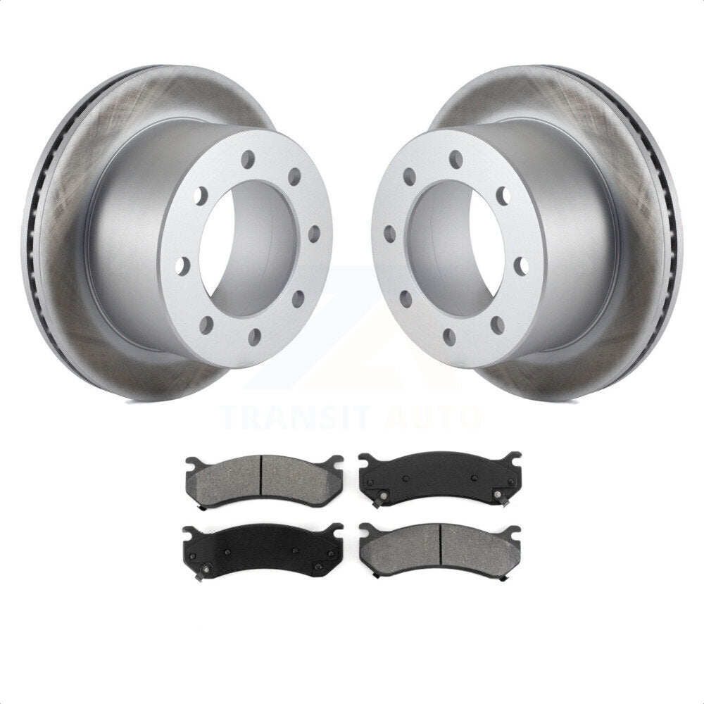 Rear Coated Disc Brake Rotors And Semi-Metallic Pads Kit For 2007 GMC Sierra 3500 Classic With 12000 Lb GVW KGS-101136 by Transit Auto