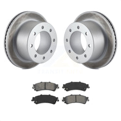 Rear Coated Disc Brake Rotors And Semi-Metallic Pads Kit For 2001-2001 Chevrolet Silverado 3500 GMC Sierra KGS-101137
