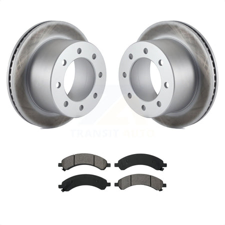 Rear Coated Disc Brake Rotors And Semi-Metallic Pads Kit For 2003-2008 Chevrolet Express 3500 GMC Savana With Dual Wheels KGS-101139 by Transit Auto