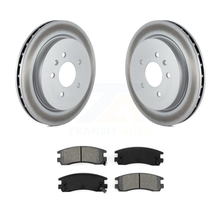 Rear Coated Disc Brake Rotors And Semi-Metallic Pads Kit For 2003-2004 Cadillac Seville With Vented Rotor KGS-101141 by Transit Auto