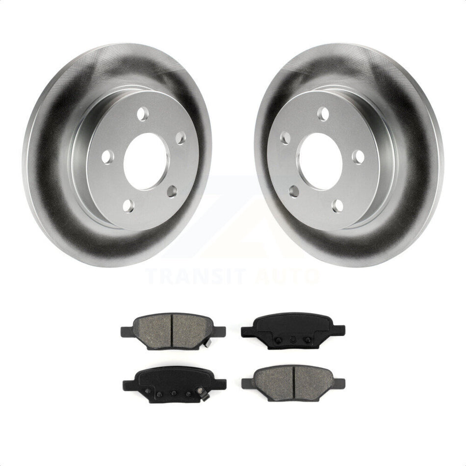 Rear Coated Disc Brake Rotors And Semi-Metallic Pads Kit For Chevrolet Malibu Pontiac G6 Cobalt Saturn Ion HHR Aura G5 Pursuit KGS-101144 by Transit Auto