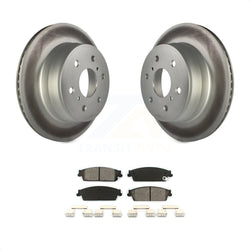 Rear Coated Disc Brake Rotors And Semi-Metallic Pads Kit For Chevrolet Silverado 1500 GMC Sierra Tahoe Suburban Yukon Cadillac XL Avalanche Escalade ESV EXT KGS-101153