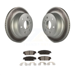 Rear Coated Disc Brake Rotors And Semi-Metallic Pads Kit For Chevrolet Silverado 1500 GMC Sierra Tahoe Suburban Yukon Cadillac XL Escalade ESV LD Limited KGS-101154