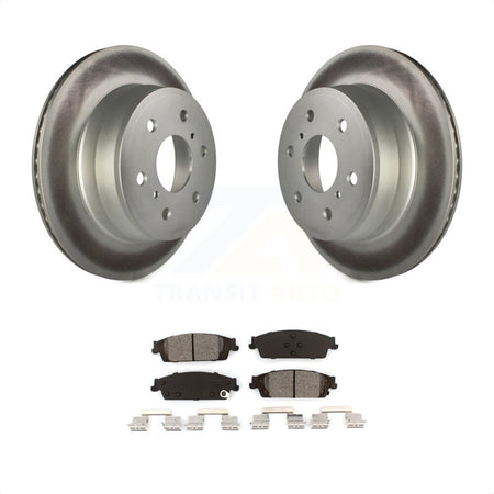 Rear Coated Disc Brake Rotors And Semi-Metallic Pads Kit For Chevrolet Silverado 1500 GMC Sierra Tahoe Suburban Yukon Cadillac XL Escalade ESV LD Limited KGS-101154 by Transit Auto