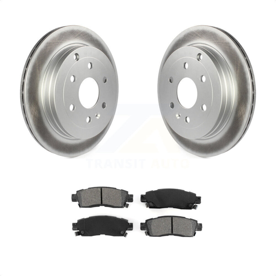 Rear Coated Disc Brake Rotors And Semi-Metallic Pads Kit For Chevrolet Traverse GMC Acadia Buick Enclave Saturn Outlook Limited KGS-101156 by Transit Auto