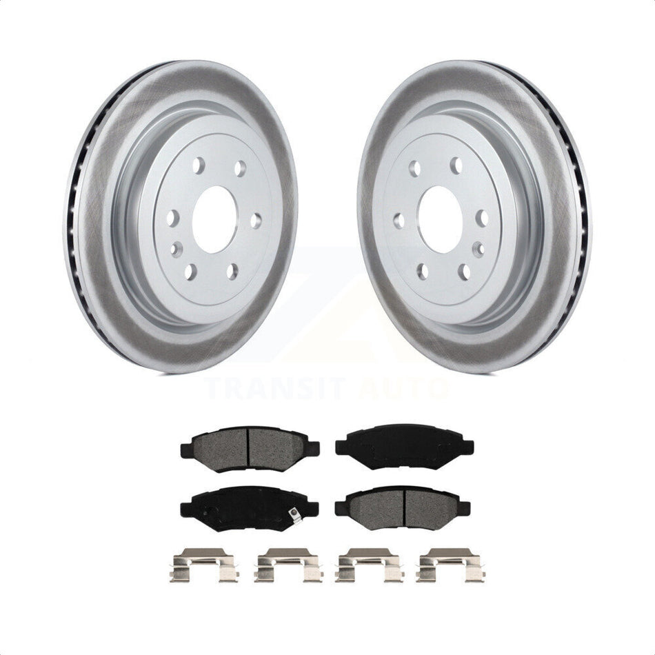 Rear Coated Disc Brake Rotors And Semi-Metallic Pads Kit For Cadillac SRX Saab 9-4X KGS-101163 by Transit Auto