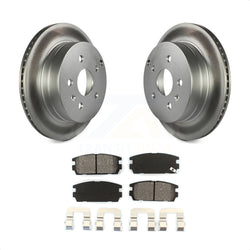 Rear Coated Disc Brake Rotors And Semi-Metallic Pads Kit For 2010-2017 Chevrolet Equinox GMC Terrain KGS-101164