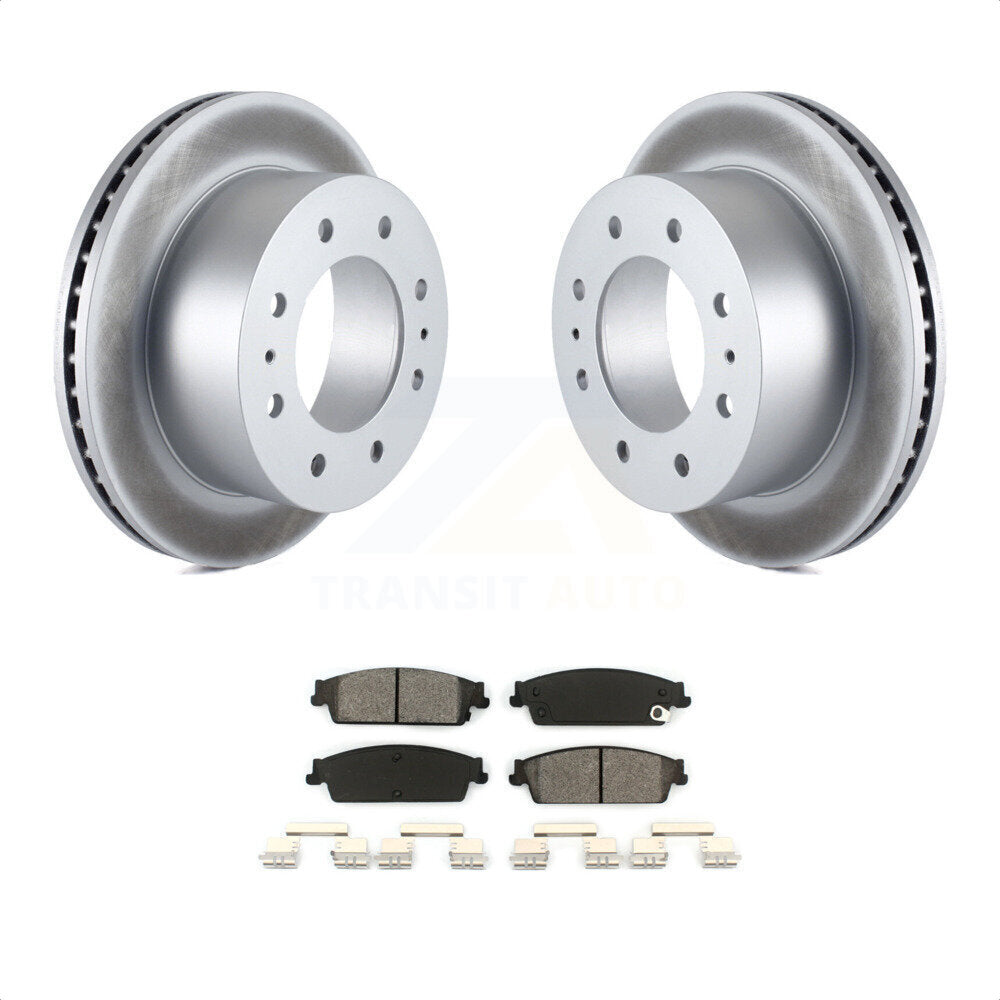 Rear Coated Disc Brake Rotors And Semi-Metallic Pads Kit For 2011 Chevrolet Silverado 1500 Hybrid KGS-101168 by Transit Auto