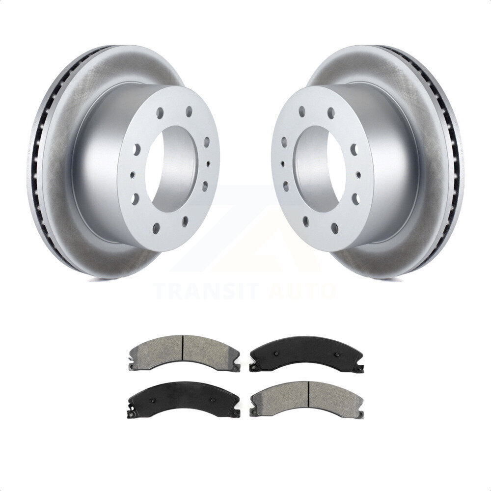 Rear Coated Disc Brake Rotors And Semi-Metallic Pads Kit For Chevrolet Silverado 2500 HD GMC Sierra 3500 Suburban KGS-101169 by Transit Auto