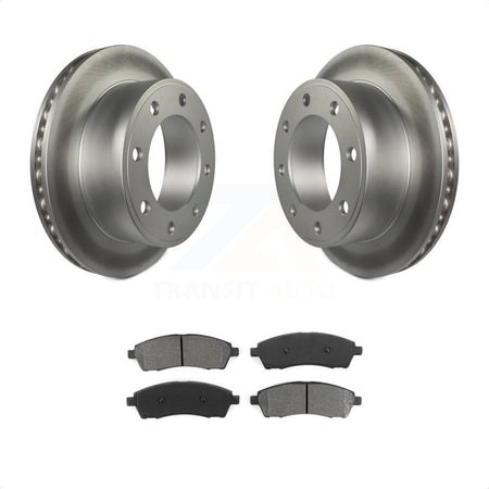 Rear Coated Disc Brake Rotors And Semi-Metallic Pads Kit For Ford F-250 Super Duty F-350 Excursion KGS-101182 by Transit Auto