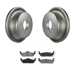 Rear Coated Disc Brake Rotors And Semi-Metallic Pads Kit For Ford F-150 Lincoln Mark LT KGS-101190