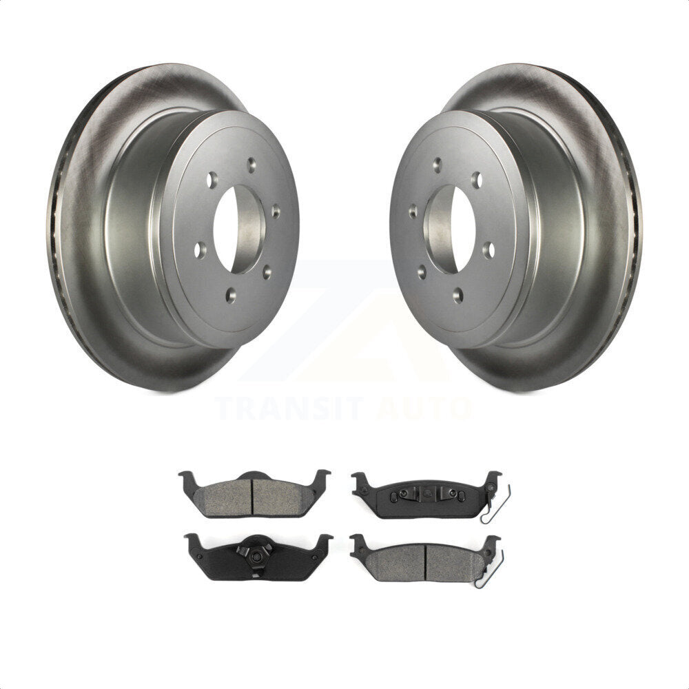 Rear Coated Disc Brake Rotors And Semi-Metallic Pads Kit For Ford F-150 Lincoln Mark LT KGS-101190 by Transit Auto