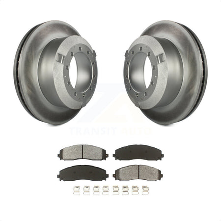 Rear Coated Disc Brake Rotors And Semi-Metallic Pads Kit For 2015-2016 Ford F-350 Super Duty Cab & Chassis KGS-101200 by Transit Auto