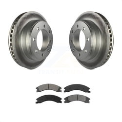 Rear Coated Disc Brake Rotors And Semi-Metallic Pads Kit For Ford E-350 Super Duty E-250 E-150 Econoline KGS-101206