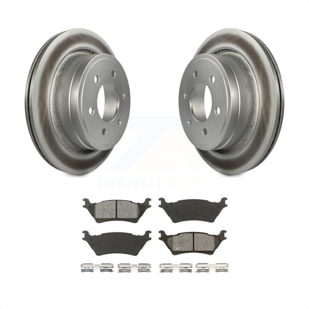 Rear Coated Disc Brake Rotors And Semi-Metallic Pads Kit For Ford F-150 KGS-101212 by Transit Auto