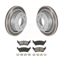 Rear Coated Disc Brake Rotors And Semi-Metallic Pads Kit For 2012-2014 Ford F-150 With 7 Lug Wheels KGS-101213