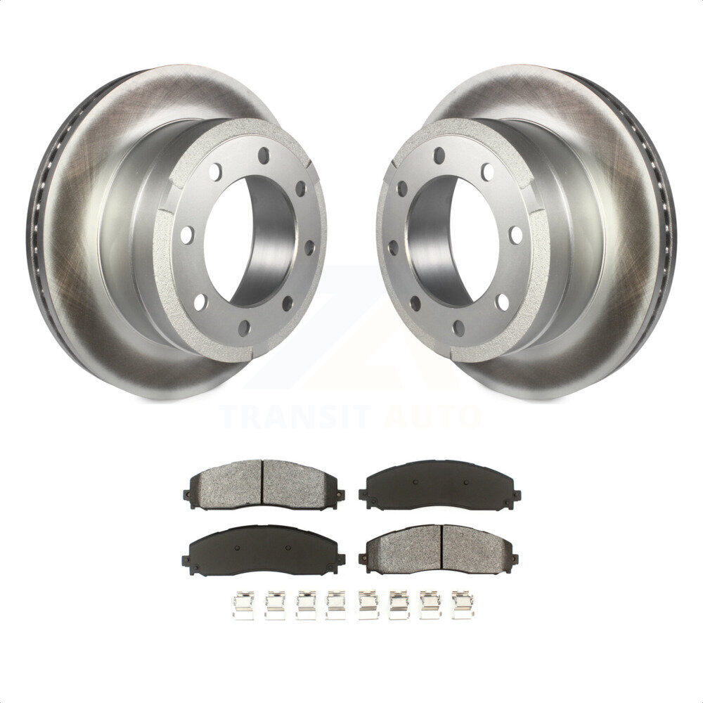 Rear Coated Disc Brake Rotors And Semi-Metallic Pads Kit For Ford F-250 Super Duty F-350 KGS-101219 by Transit Auto