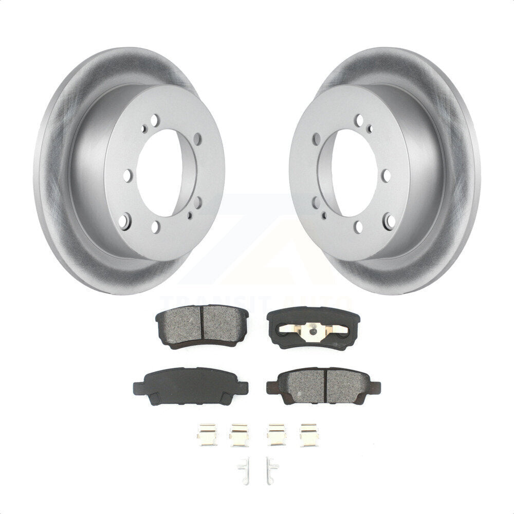 Rear Coated Disc Brake Rotors And Semi-Metallic Pads Kit For Mitsubishi Lancer Outlander KGS-101225 by Transit Auto