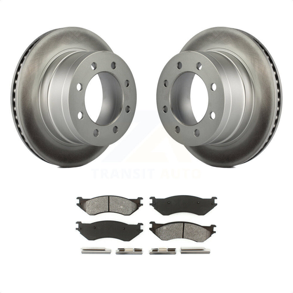 Rear Coated Disc Brake Rotors And Semi-Metallic Pads Kit For Dodge Ram 2500 1500 3500 KGS-101233 by Transit Auto